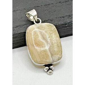 Zebra Calcite .925 Pendant Jewelry Size 11.79 GR 2"